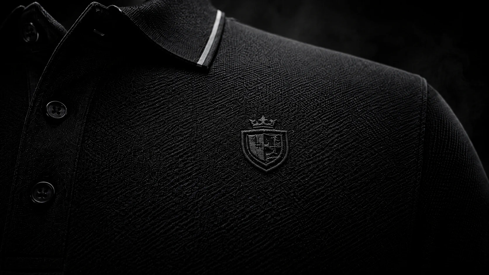 The Obsidian Polo collar detail